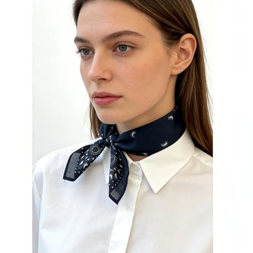 21 x 21 Inch Cotton Bandana for Women and Men,Soft Breathable Head Scarf, Multi-purpose Headband, Hair Scarf - color: Comma Waistband Black-un02