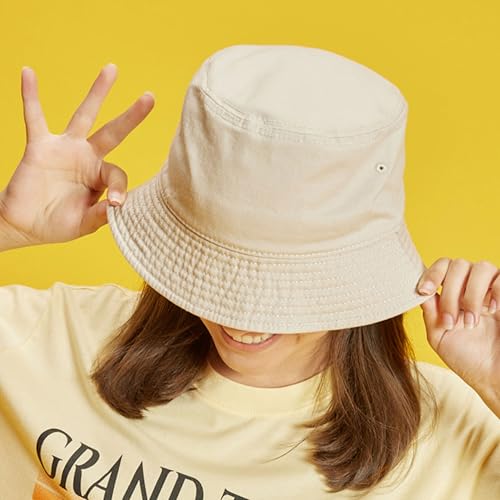 The Hat Depot Bucket Sun Hat 100% Cotton Long Brim and Deeper & Round Top Tennis Packable Summer Fashion Outdoor Hat - color: Charcoal, size: Large-X-Large