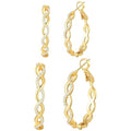 Senteria 925 Sterling Silver Post Hoops Earrings for Women Lightweight Twisted Hoop Earrings With Cubic Zirconia Hypoallergenic Silver Hoops Earrings (20/30/40/50/60MM) - color: gold-20/30mm