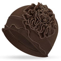 Geyoga Cotton Chemo Headwear Turban for Women Soft Elastic Cancer Hat Cancer Sleep Caps Head Wraps for Women with Hair Loss - color: Brown