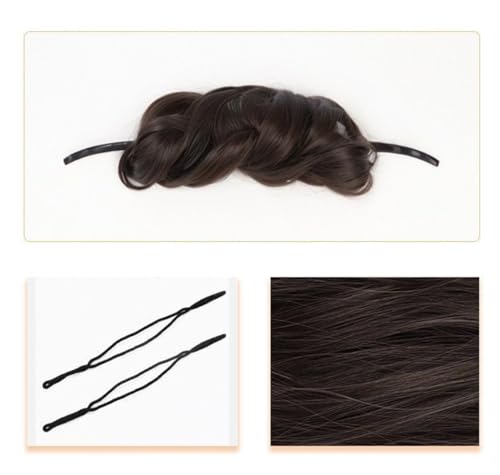 erioctry Hair Bun Maker Donut Shaped Hair Tool for Chignon Updo Lazy Hair Styling Accessory Dark Brown