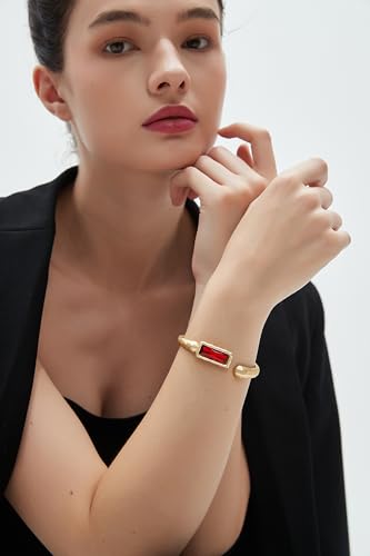 Chunky Gold Bracelet Trendy Gold Cuff Bracelets for Women Statement Silver Arm Cuffs Bangles Arm Punk Jewelry Accessories - style: Bracelet Cuff