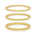 doubgood Gold Bracelets for Women, 5 Piece 14K Gold Plated Bracelet Stack Beaded Ball Jewelry Sets Gifts for Women - color: Style 4-Gold-7.25IN-(3+4+5mm)