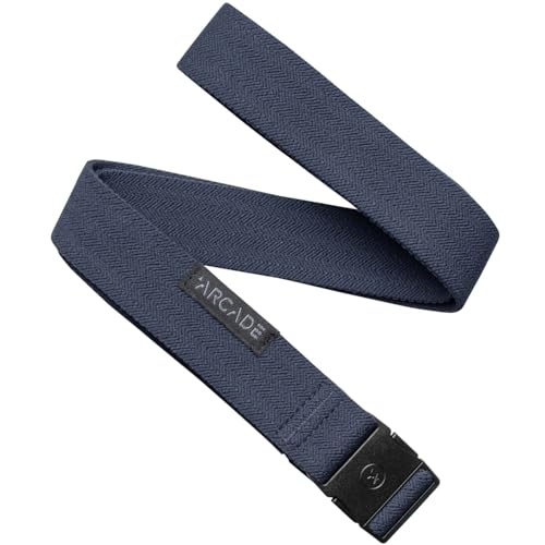 Arcade The Original Slim Unisex Adventure Belt, Narrow Width Elastic Stretch Webbing, Micro Adjust Buckle - color: Ranger Slim - Navy - Recycled
