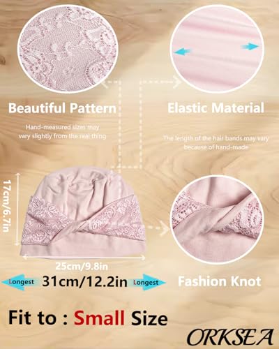 Chemo Headwear for Women Knot Beanies with Stretch Elastic Turbans Soft Cancer Hats Head Coverings Scarf Headwraps - color: Pink