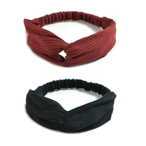 DRESHOW 10 Pack Boho Headbands for Women Girls Criss Cross Elastic Hair Band Twisted Head Wrap - color: 10 Pack C: Flower Printed Series Xib