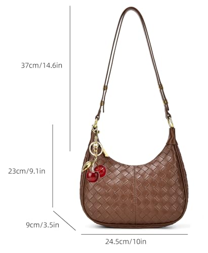 Small Hobo Bags Crescent Shaped Shoulder Bags for Women Mini Cherry Purse Fall Soft Crossbody Handbag 2025 - color: Wy26-97brown
