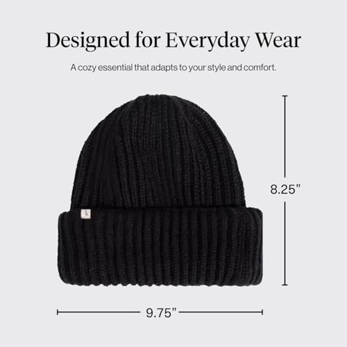 Kitsch Glazey™ Satin Lined Beanie for Men and Women – Cozy Winter & Anti Frizz Beanies for Men, Stylish Hat for All Hair Type - color: Black