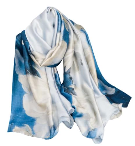 Acotavie Scarfs for Women Dressy Fashion Scarves Long Floral Pattern Scarf Lightweight Sunscreen Shawls - color: C035