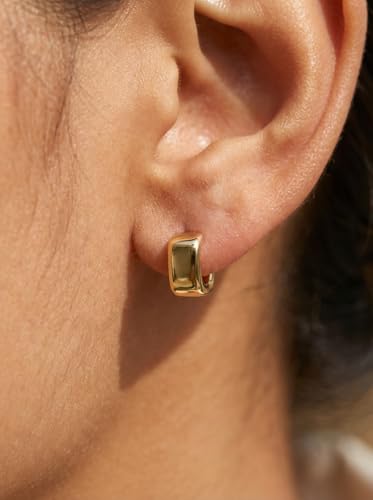 4 Pair Small Gold Hoop Earrings for Women Sensitive Ears - Hypoallergenic 14k Real Gold Plated Hoops Zirconia Cartilage Huggie Earrings Set Helix Piercing Earring Gold Jewelry for Women Gift - color: 1938 Hoop Gold