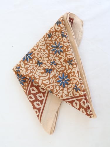 100% Handmade Organic Cotton Bandana – Soft Bohemian Print Head & Neck Scarf for Women – Sustainable Boho Style