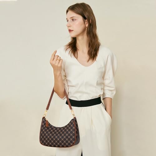 KKXIU Shoulder Bag for Women Cute Hobo Purses and Handbags Retro Clutch Underarm Purse | Cute - color: Brownflower