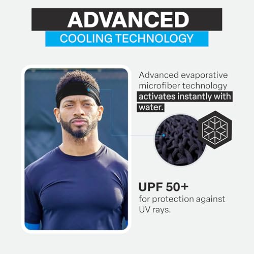 COLD FACTOR Cooling Headband for Women and Men – UPF 50+ Advanced Evaporative Comfort, Instant Cooling Sweatband for Outdoor Sports, Fitness, Yoga, Hiking, Running, and Workout - color: Neutral Pack