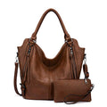 Tote Bag for Women PU Leather Shoulder Bags Fashion Hobo Bags Large Purse and Handbags with Adjustable Shoulder Strap - color: Brown