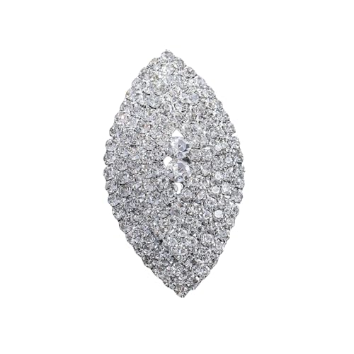 Sparkling Rhinestone Ring Bohemia Thick Large Oval Geometric Ring Square Princess Rings Fashion Heart Zircon Crystal Ring Prom Wedding Party Ball Rings for Women - color: Silver