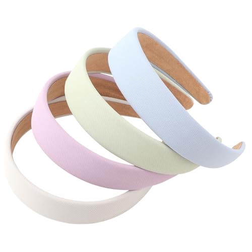 DRESHOW 4 Pcs Wide Headbands for Women Girls Turban Vintage Boho Head Bands Fashion Non Slip Head Wraps Hoop Hair Accessories - color: 4 Pcs Wide Style: Light Purple, White, Light Green, Light Blue