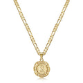 KissYan Initial Necklaces for Women, 14K Gold Plated Round Letter Pendant Capital Monogram Necklace Alphabets from A-Z Figaro Chain Jewelry - color: Gold, style: R
