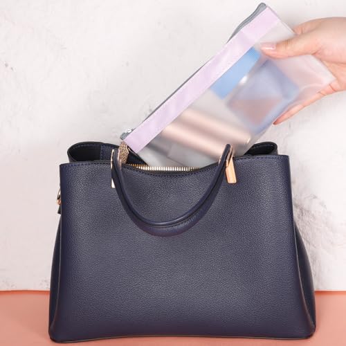 6 Pcs Clear Pouches with Zipper, Waterproof Zipper Cosmetic Bag TwoSize Clear Coin Purse Plastic ZipperPouch Travel Storage Organizer for Coin Lipstick Earphone Aesthetic Stuff DailyToiletries