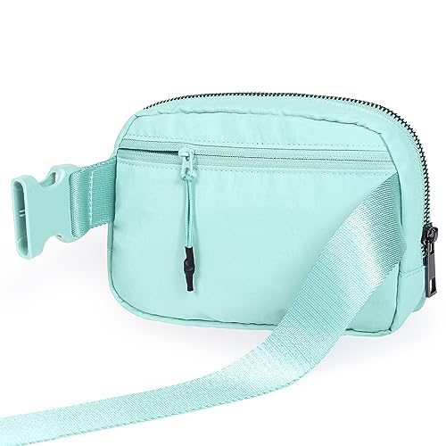ODODOS Unisex Mini Belt Bag with Adjustable Strap Small Fanny Pack for Workout Running Traveling Hiking, Icing Blue - color: Icing Blue