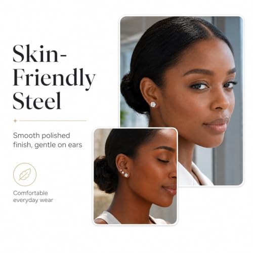 10 Pairs Small Stud Earrings for Women Precision-Cut Cubic Zirconia Earrings for Sensitive Ears Hypoallergenic Surgical Stainless Steel Tiny Stack Earrings for Multiple Piercing - color: 5 Pairs-3mm/4mm/5mm/6mm/8mm-Silver
