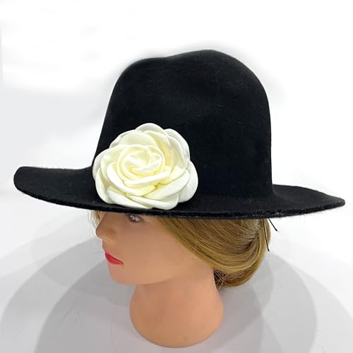 Sanrich Women's Brooches 4pcs Rose Flower Hair Clip Mexican Hair Flowers Clips Hairpin Brooch Tea Party Hats Headpieces (off white) - color: off white