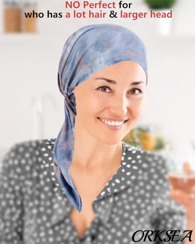 Chemo Headwear for Women Pre-Tied Head Scarf Headwraps Soft Turbans Cancer Hats Chemo Beanie Coverings Scarves - color: Camouflage Gray