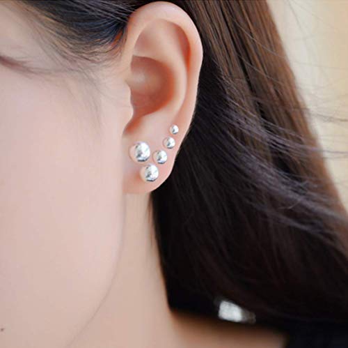 Sterling Silver Earrings for Women: Hypoallergenic 925 Sterling Silver Round Ball Stud Earrings for Women Multiple Piercing 5 Pairs Tiny Stud Earrings 2mm 3mm 4mm 5mm 6mm - style: Stud