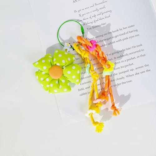 QTMY Cute Flower Braided Keychain Bag Charms for Handbag Purse Backpack Accessories Bogg Bag,306