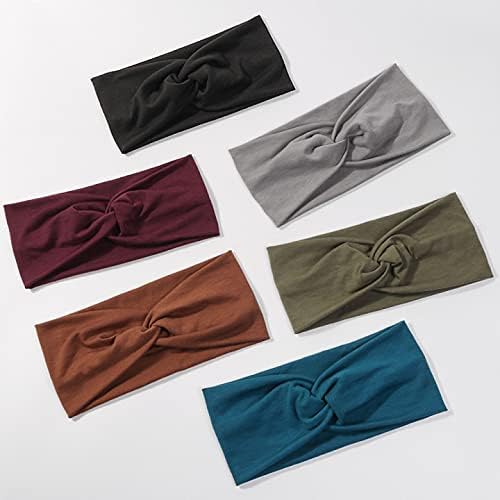 Artilady 6 Pack Wide Boho Headbands for Women - Soft Yoga Elastic Hair Bands for Girls Workout Running Sport Headwrap Non-slip Breathable (Warm Colors) - color: 6pcs Warm Color