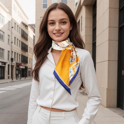 RIIQIICHY Hair Scarf for Women Like Silk Scarves Headband Neck Scarfs Twilly Purse Accessories - color: C020