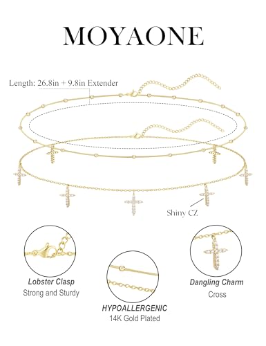 Waist Chain for Women 14K Gold Plated Waist Beads Belly Chain Dainty Layered Body Chain Belt Beach Jewelry for Women Sexy Waterproof Non Tarnish Adjustable Summer Jewelry Accessories - style: satellite & cross