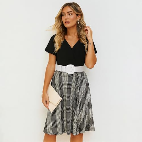 Straw Woven Elastic Belt for Women, Boho Braided Raffia Waist Belt, Stretch Rattan Belt for Summer Dresses - color: D Ring Buckle-white-with Earrings, size: S: Fit waist size up to 29"