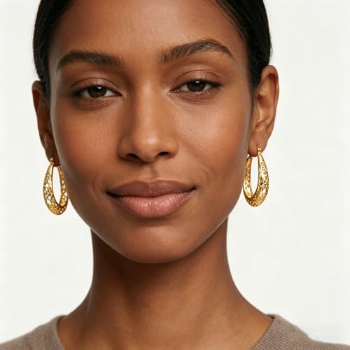 NARMO 925 Sterling Silver Hoop Earrings for Women Hypoallergenic Lightweight Simple Huggie Hoop Earrings Twisted Hoop Earrings Colorful Cubic Zirconia Hoop Earrings Rainbow Hoop Earrings - color: Gold Vintage Vine