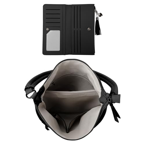 TANTOMI Hobo Bags Purses for Women, Women's Crossbody Handbags and Shoulder Bag, Multi-Pocket Large Hobo Purse - color: Black.b
