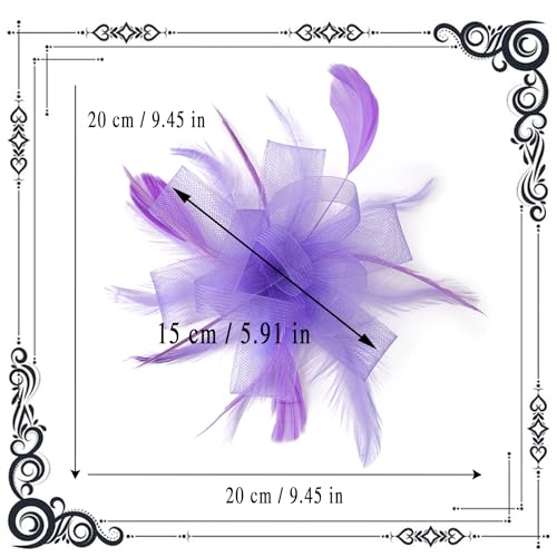 dressfan Womens Fascinator Hat Headpiece 20s Vintage Wedding Hair Accessories for Derby/Wedding/Cocktail/Tea Party - color: Purple