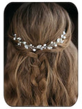 JAKAWIN Pearl Bride Wedding Hair Vine Silver Bridal Hair Accessories Rhinestone Hair Piece for Women HV192 (1 Silver) - color: 1 Silver
