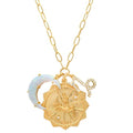 Dainty Gold Zodiac Embossed Coin Opal Crescent Moon Charm Necklace for Women Trendy 18K Gold Plated Retro Paperclip Chain 12 Constellation Horoscope Necklaces Astrology Jewelry Gifts - style: 10.CAPRICORN (DEC 22-JAN 19)