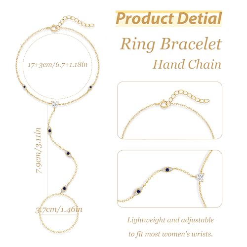 Hand Chain Gold Bracelets for Women Trendy Finger Ring Slave Bracelet Dainty Chain Hand Jewelry Trendy Gifts - color: B13:hand chain