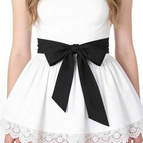 Chiffon Sash Belt, Long Satin Ribbon Scarf Belt, Self Tie Waist Bow Tie Belts for Women Dresses Bridal Wedding