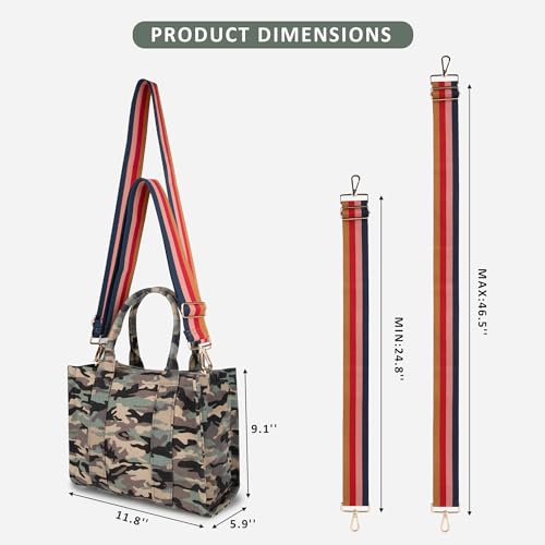 Canvas Tote Bag for Women Top Handle Handbag Crossbody Tote Bag for Women - color: A1-camouflage