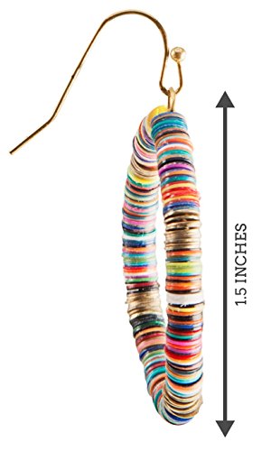 Bohemian Multi-Colored Sequin Hoop Gold Earrings - SPUNKYsoul Collection… - style: MEDIUM DISC TEARDROP