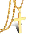 P. BLAKE Cross Necklace for Men Boys- Stainless Steel Cross Pendant with 16-24 Inches Chain Christian Religious Jewelry Gifts - size: 20 inches, style: Gold Pendant 1.7*0.9