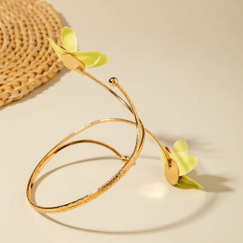 Golden Metal Starfish Seashell Upper Arm Bracelet Flower Charm Bohemia Bracelets for Women Beach Wedding Adjustable Open Cuff Bangle Coil Swirl Armband Party Jewelry - color: Style 05