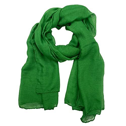 woogwin Women's Cotton Scarves Lady Light Soft Fashion Solid Scarf Wrap Shawl - color: Green2