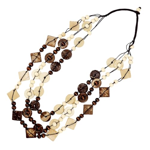 3- Layered Statement Necklace Womens Bohemia Choker Necklaces - color: Black White