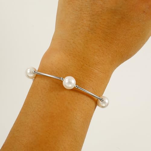 Elegance 11 designs 10mm Crystal White Pearl Blessing Bracelet - style: Style-silver 1pcs