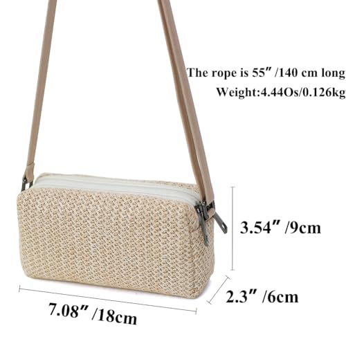Small Crossbody Bag for Women - color: Straw-off-white