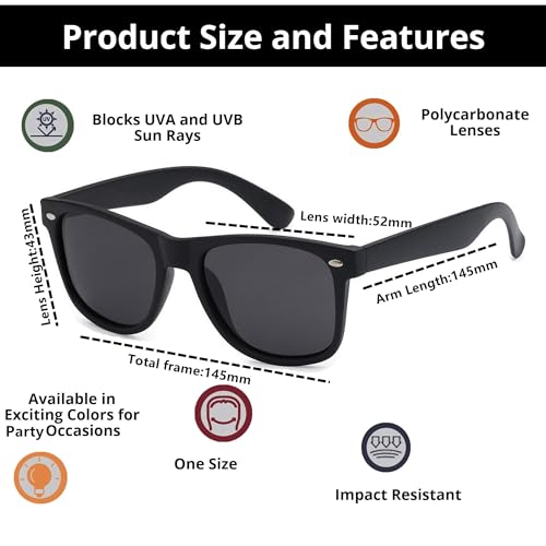 Eyegla Sunglasses Bulk Party Sunglasses Pack 80s Shades Eyewear Set for Men Women 8/10/20/30Pack - color: Black+grey Lens 30 Pack