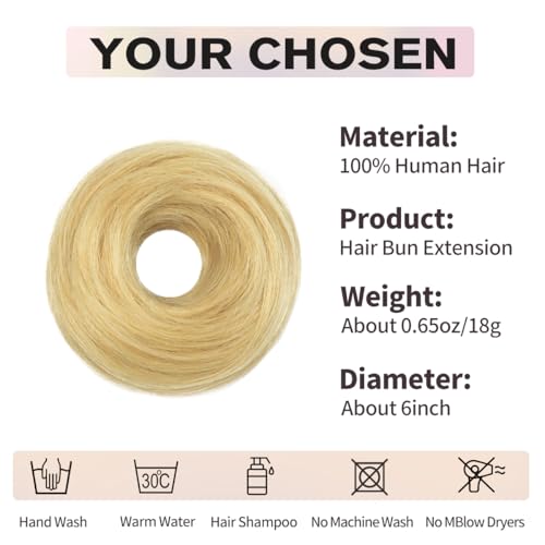 2PCS Blonde Hair Bun, Messy Bun Hair Piece, Soft Fluffy Elastic Scrunchie, 30s Easy Updo for Women & Kids, Ideal for Daily Wear, Ballet, Dance & Office Use - color: Gold, size: 4 Inch