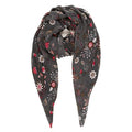 MELIFLUOS DESIGNED IN SPAIN Scarf for Women Lightweight Floral Flower Scarves for Summer Fall Shawl Wrap - color: Barcelona Collection 5 - Gray Cute Flower